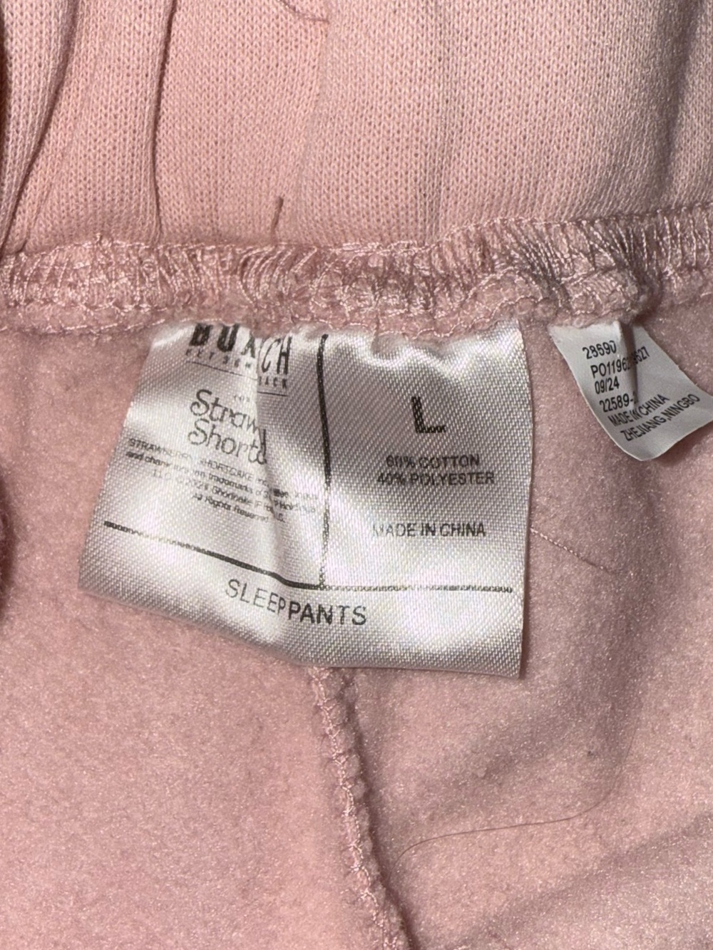 Box Lunch‎ Strawberry Shortcake Drawstring Waist Pink Sweatpants sz Large - Picture 7 of 7